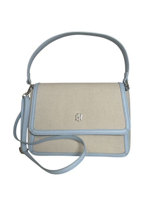 Bolso Tommy Hilfiger Original Beige con Azul Cielo – Crossbody Elegante